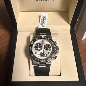 Swiss Army Black and Silver Watch